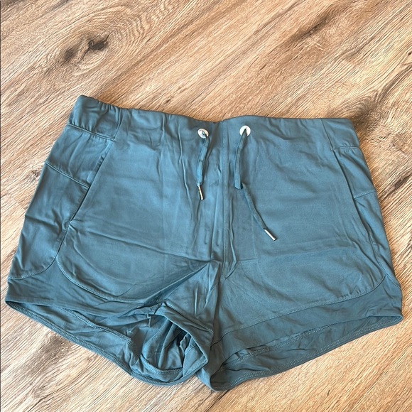 ZYIA Active Teal Drawstring Shorts - Picture 1 of 3